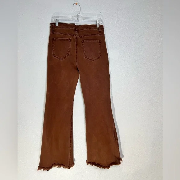 Risen “Utopia” High Waisted Distressed Hem Flare Jeans Size 13/31 - Picture 9 of 9